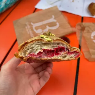 raspberry pistachio croissant