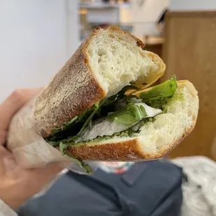 Chicken and arugula sandwich