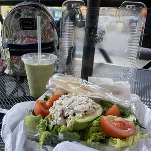 Tuna Avocado Salad and Matcha