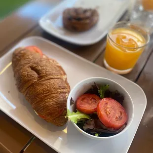 Tuna croissant, fresh Freshly Squeezed Orange Juice
