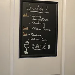 Wine list