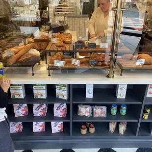 a woman in a bakery
