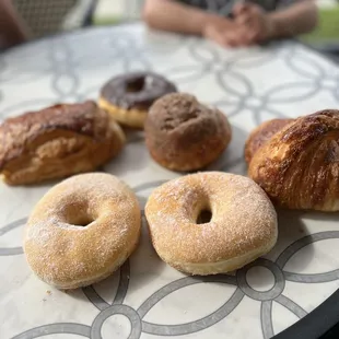a variety of pastries on a table