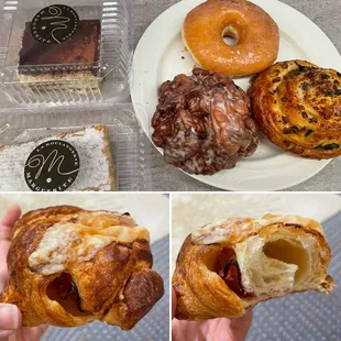 Pastries I picked up for the office. Inside of the ham &amp; cheese croissant some I was craving something more savory. All good