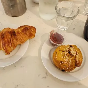Croissant &amp; Scone with Cafe au Lait