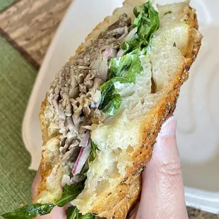 La Boulangerie, Magazine Street. Closeup, the Roasted Lamb Sandwich - worth the trip, Delicious!