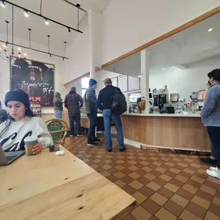 Crowded...must be the cold rain.