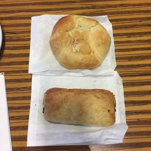 Almond and chocolate croissants.