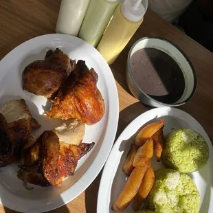 Whole Chicken with 2 Sides "Pollo a la Brasa" (Cilantro Rice &amp; Sweet Plantains)