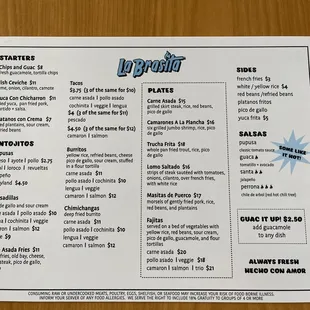 sushi and sashimi, menu