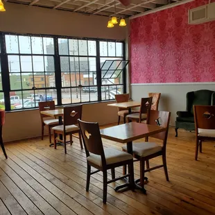 Upstairs seating area