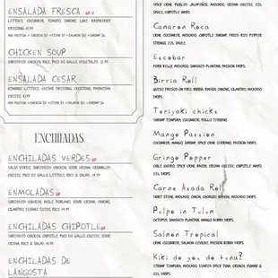 Food menu