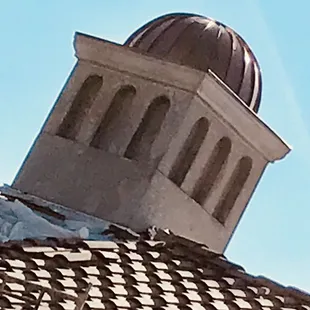 The copper domes on the roof