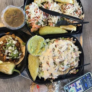 Fish Protein Fish Taco, Al pastor Street Taco, Baja Nachos Regular