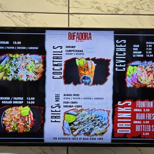 Menu - Baja Nachos, Salads, Cocktails, Fries, Ceviches, &amp; Drinks