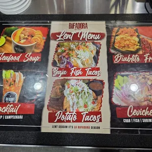 Lent Menu (no prices)