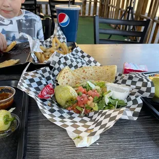 Quesadilla plate with horchata :)
