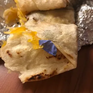 Burrito, piece of finger tip latex glove