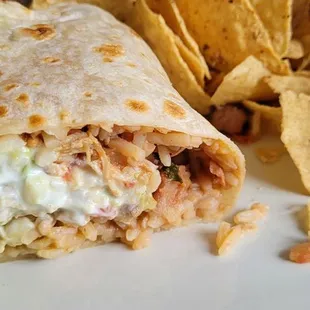 Chicken asada burrito...  or more like a sour cream burrito with chicken?