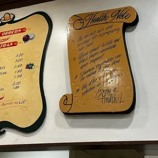 La Burrita menu 3/2023