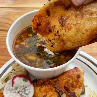 QuesaBirria $5 Large Consommé $8