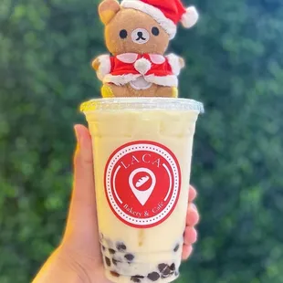 Green Milk Tea with boba