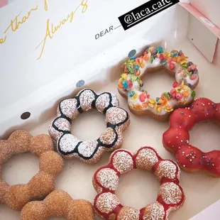 Churros, funnel cake, red velvet, and fruity pebbles!