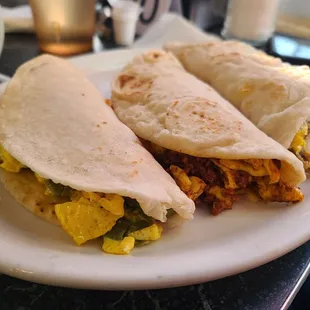 different breakfast tacos