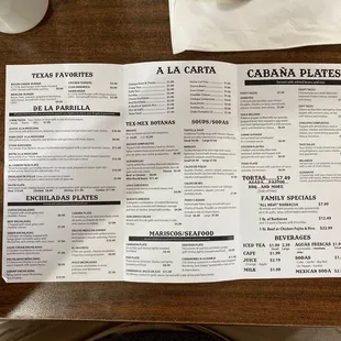 the menu