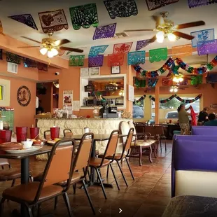 the interior of a mexican restaurant