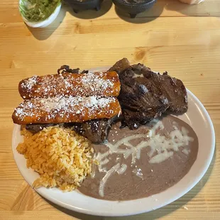 This place is seriously underrated. Definitely not cheap but you get your money&apos;s worth. Skirt steak with 2 enchiladas on the dinner menu.