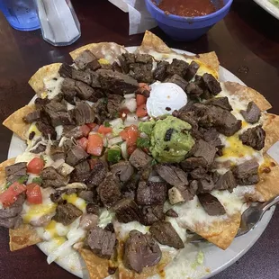 Beef fajita nachos