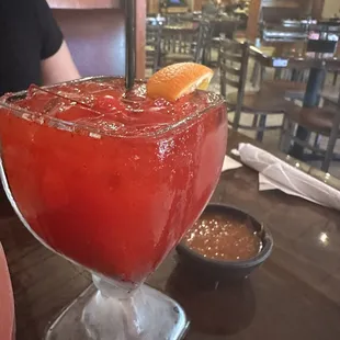 Strawberry margarita on the rocks