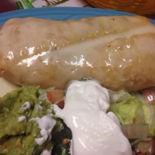 The dinner combination portion of the chimichanga