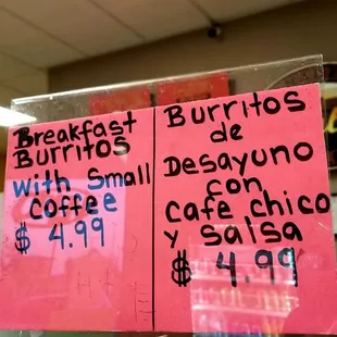 breakfast burritos and coffee
