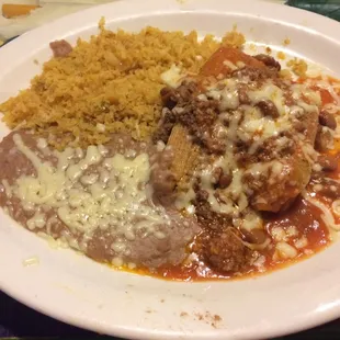 Tamales with beans and rice