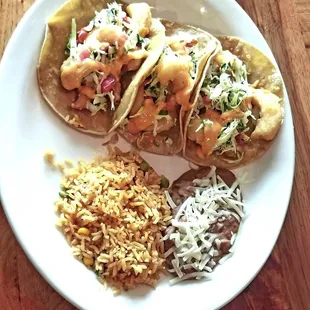 Beer batter shrimp tacos