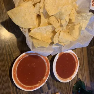tortillas, salsa and chips