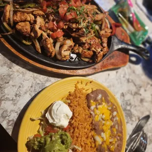 two plates of mexican food
