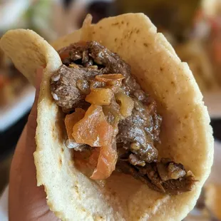 Homemade corn tortillas! With Bistec Encebollado (Nicaragua)