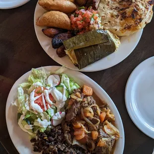 Plato Guanaco (El Savador) and Bistec Encebollado (Nicaragua)