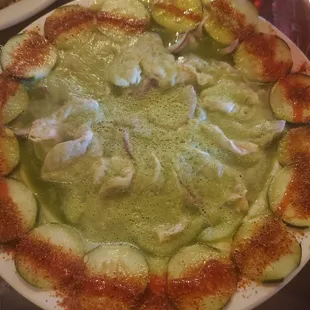 Aguachile  on salsa verde