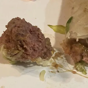 a half eaten burrito