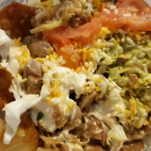 Already started eating it and its amazing grilled chicken taco salad