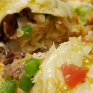 Inside the steak burrito