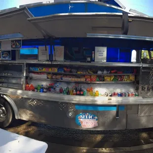 a food truck parked on the side of the road