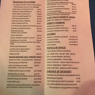 Update of menu 2021