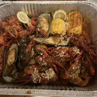 mediim Crawfish (jumbo size) mussel mild cajun sauce