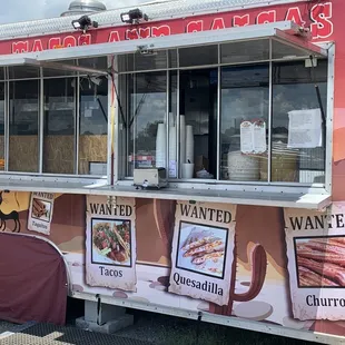 The food trailer where you order and pick up your food.  Don't worry English is spoken !