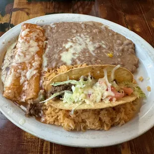 Taco &amp; Enchilada combo.
